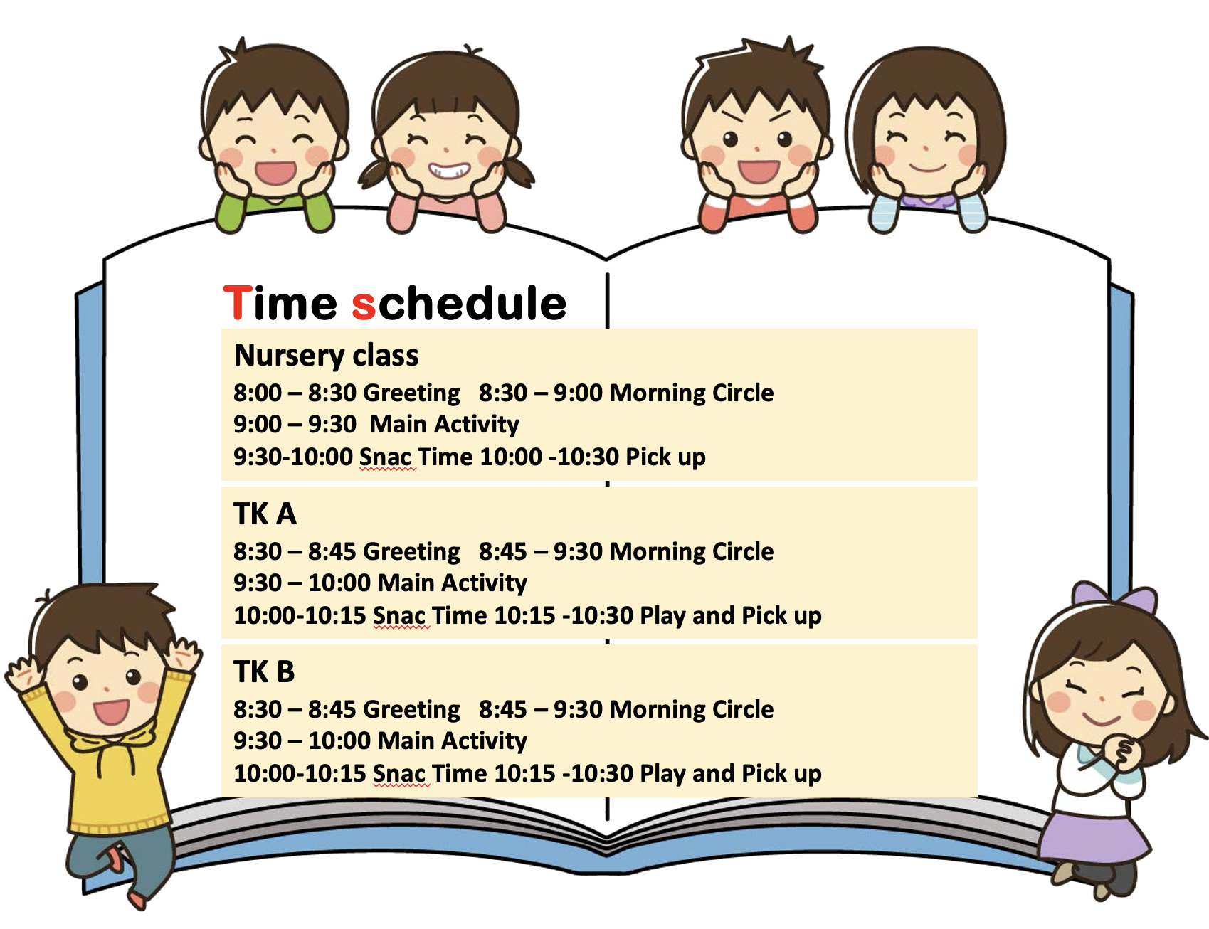 Kindergarten Schedule